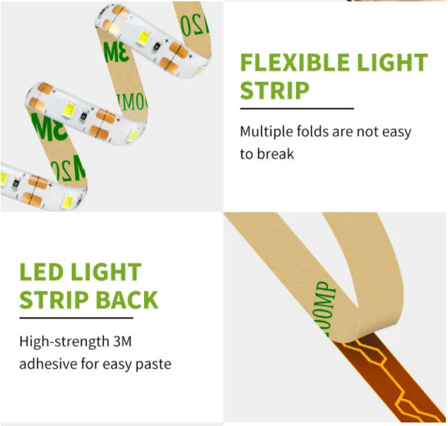 LED Night Light Strip DC5V USB Cable (50cm – 5m) | SMD 3528 LED Light for TV, PC & Laptop