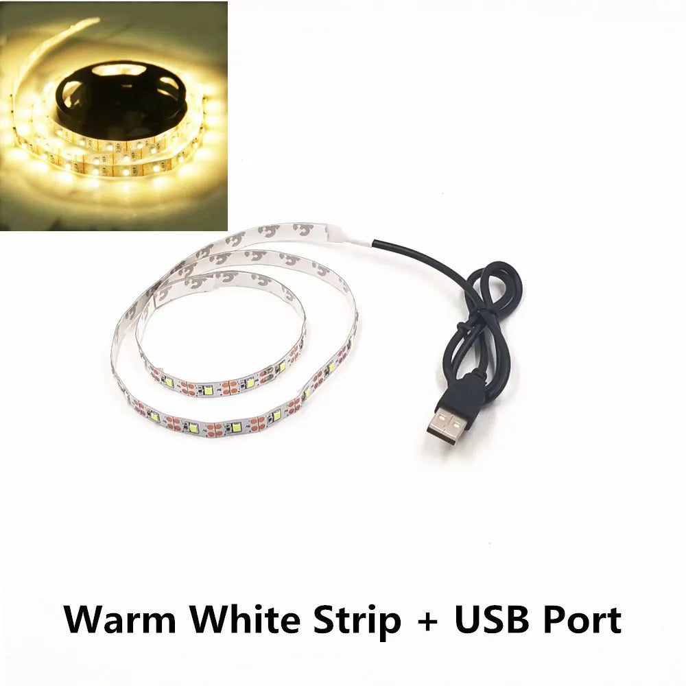 LED Night Light Strip DC5V USB Cable (50cm – 5m) | SMD 3528 LED Light for TV, PC & Laptop