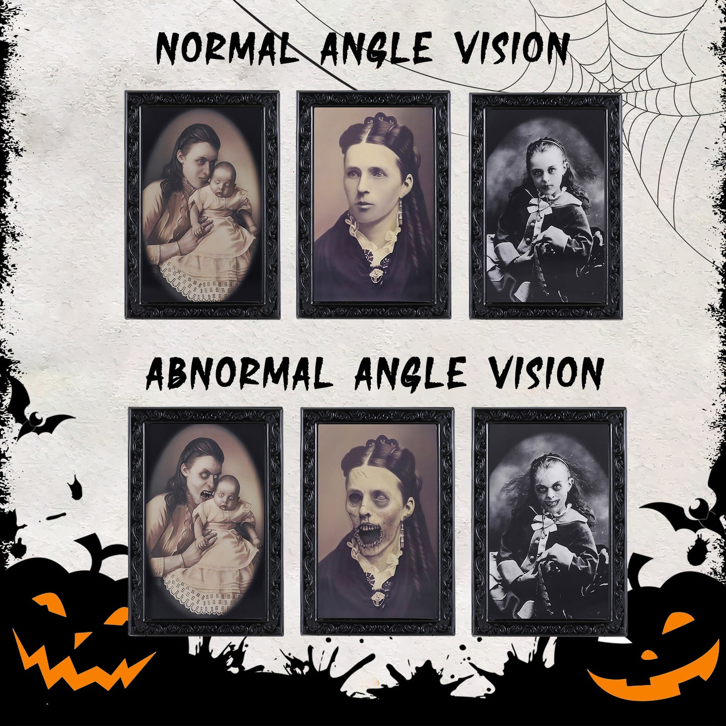 Halloween 3D Changing Face Moving Portrait Frame – Haunted House & Party Horror Decoration