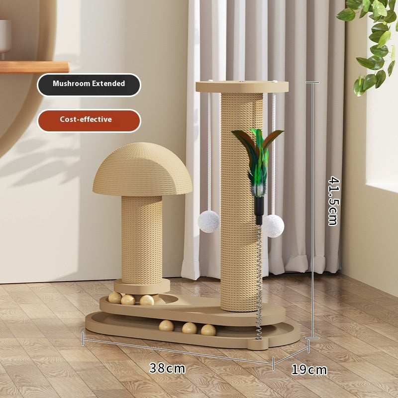 Solid Wood Cat Scratching Post Toy