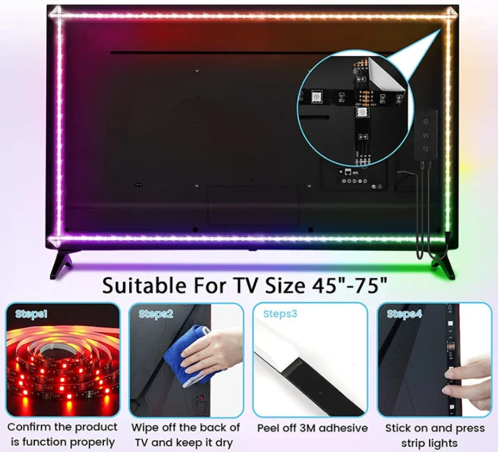LED Night Light Strip DC5V USB Cable (50cm – 5m) | SMD 3528 LED Light for TV, PC & Laptop