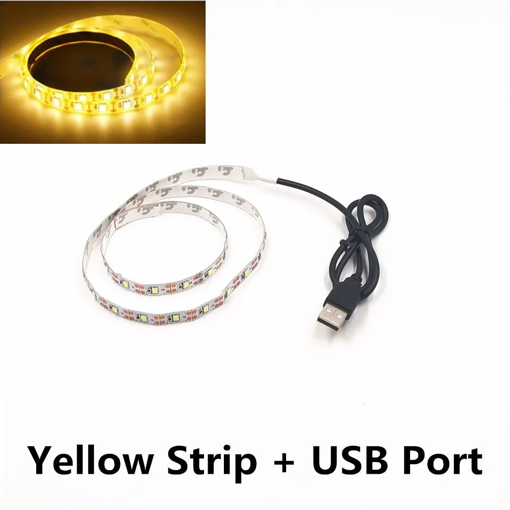 LED Night Light Strip DC5V USB Cable (50cm – 5m) | SMD 3528 LED Light for TV, PC & Laptop