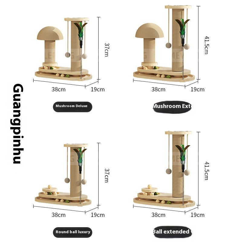 Solid Wood Cat Scratching Post Toy